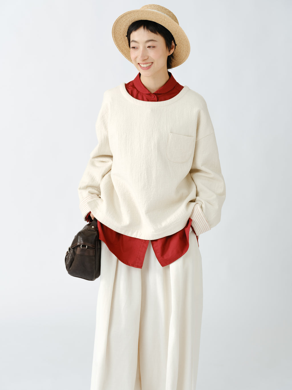 編地しぼ感プルオーバー