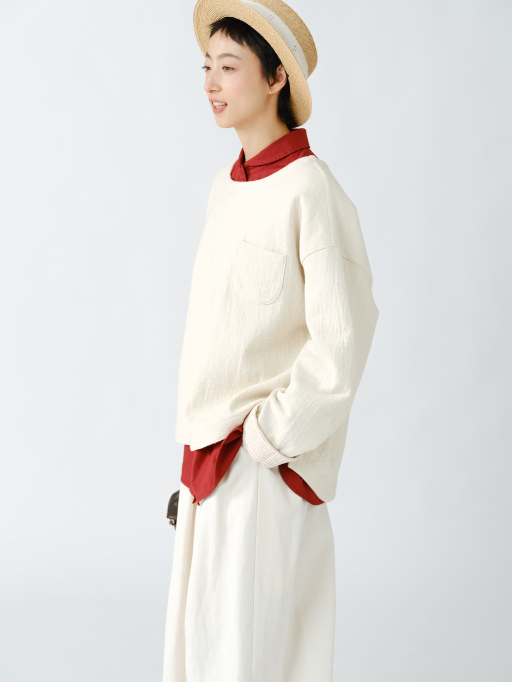 編地しぼ感プルオーバー