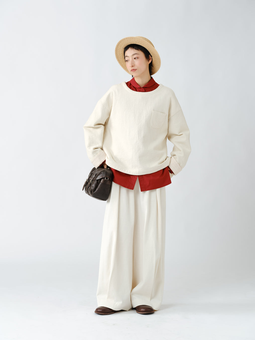 編地しぼ感プルオーバー