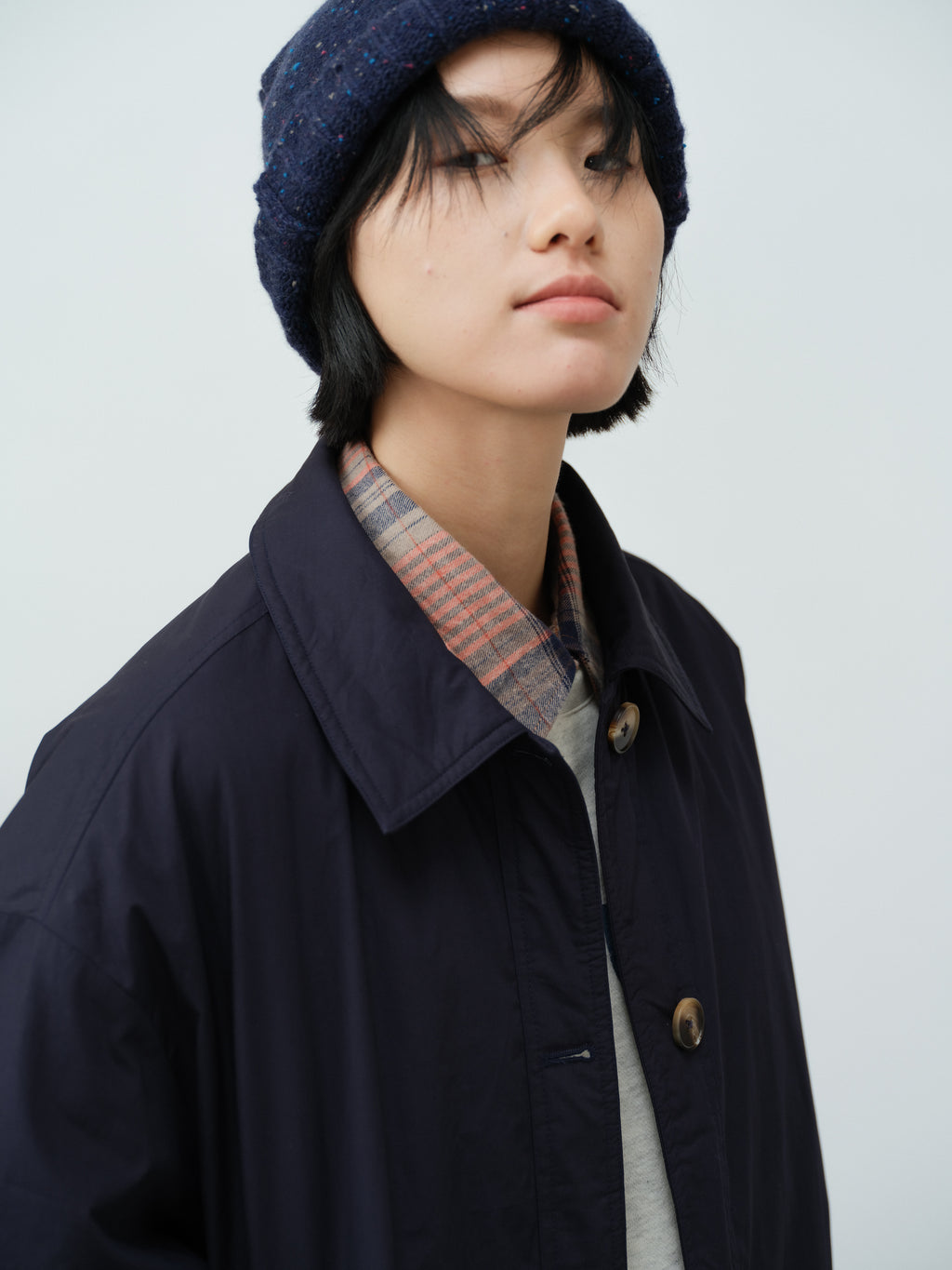 起毛チェックシャツ