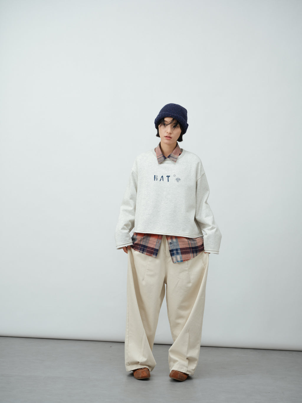 起毛チェックシャツ