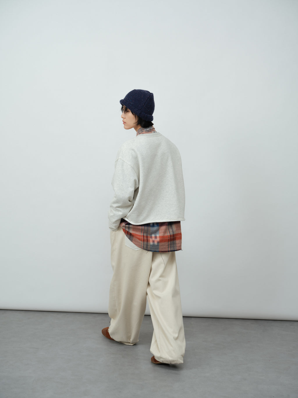 起毛チェックシャツ