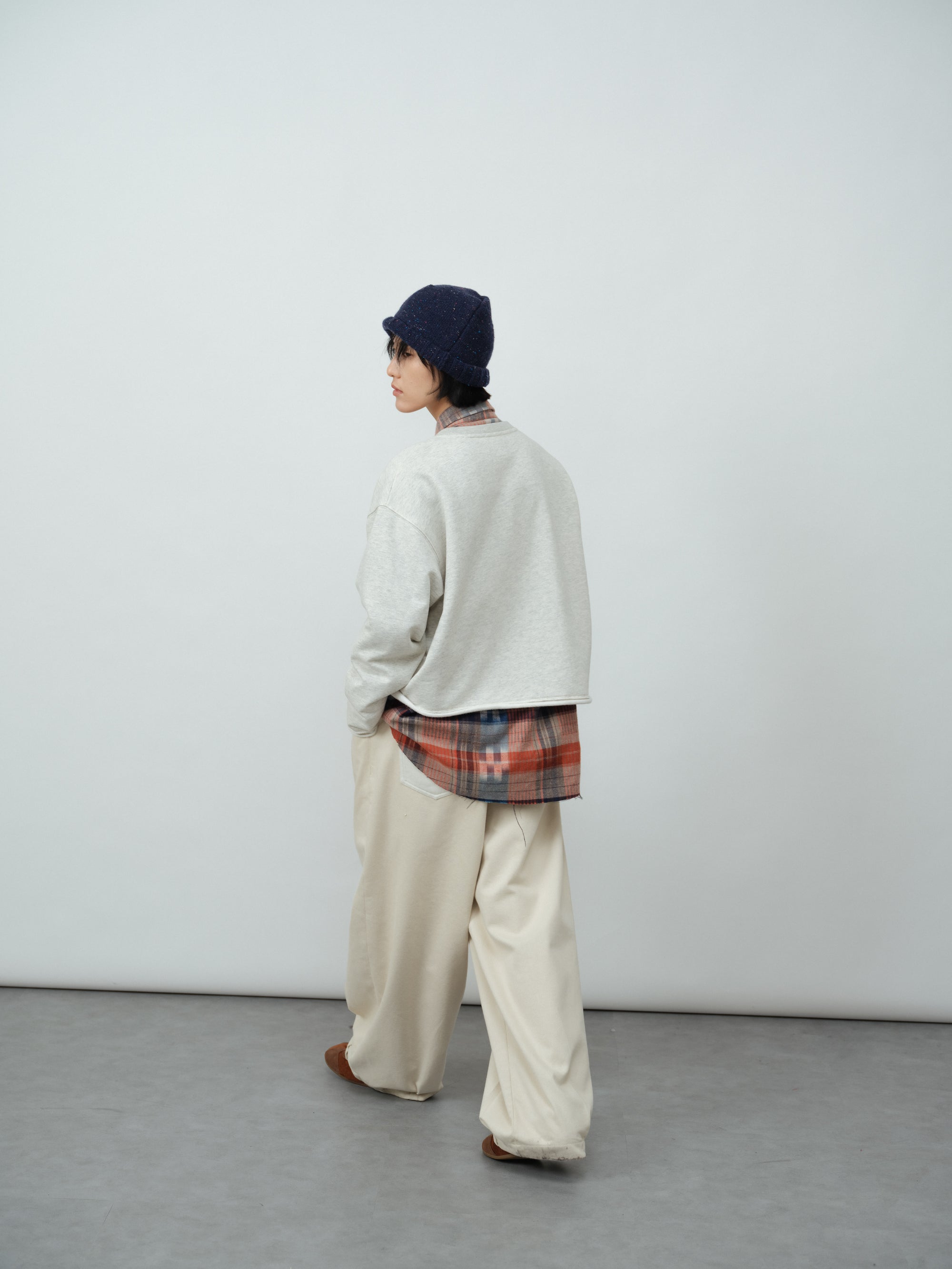 起毛チェックシャツ