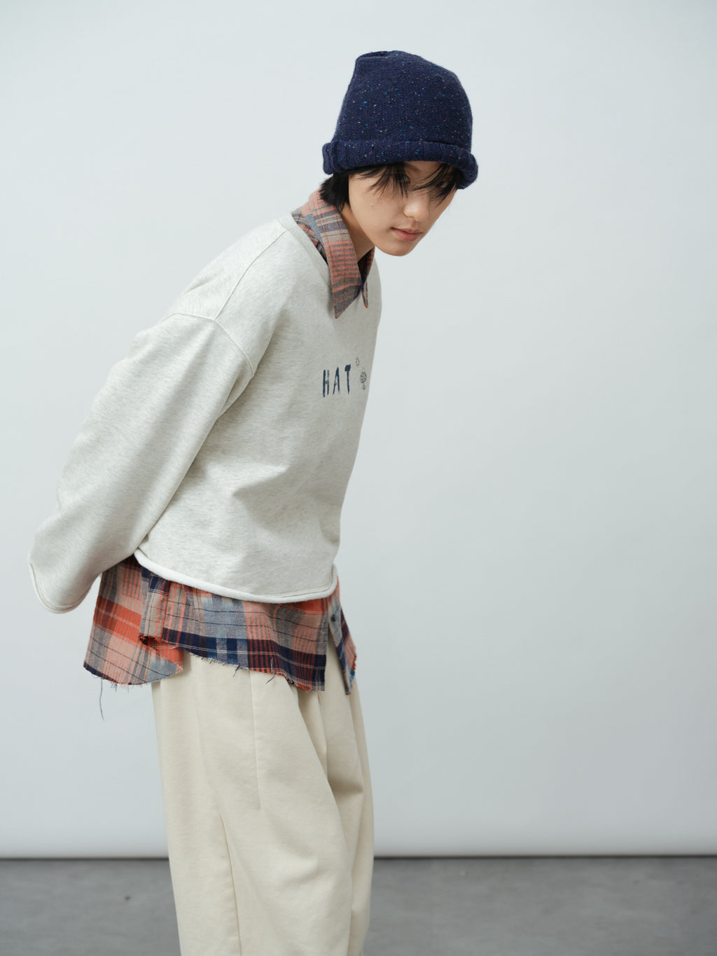 起毛チェックシャツ