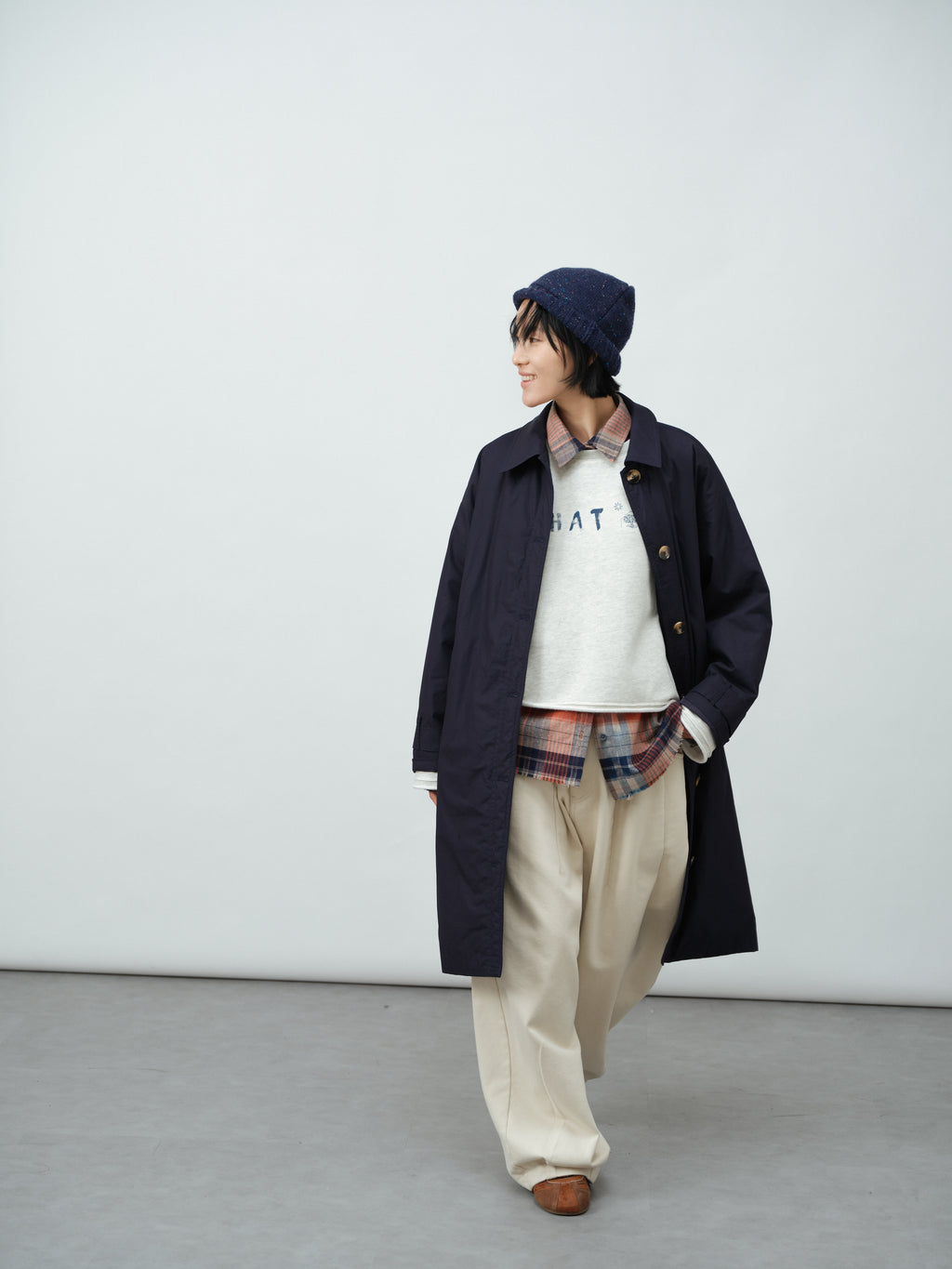 起毛チェックシャツ