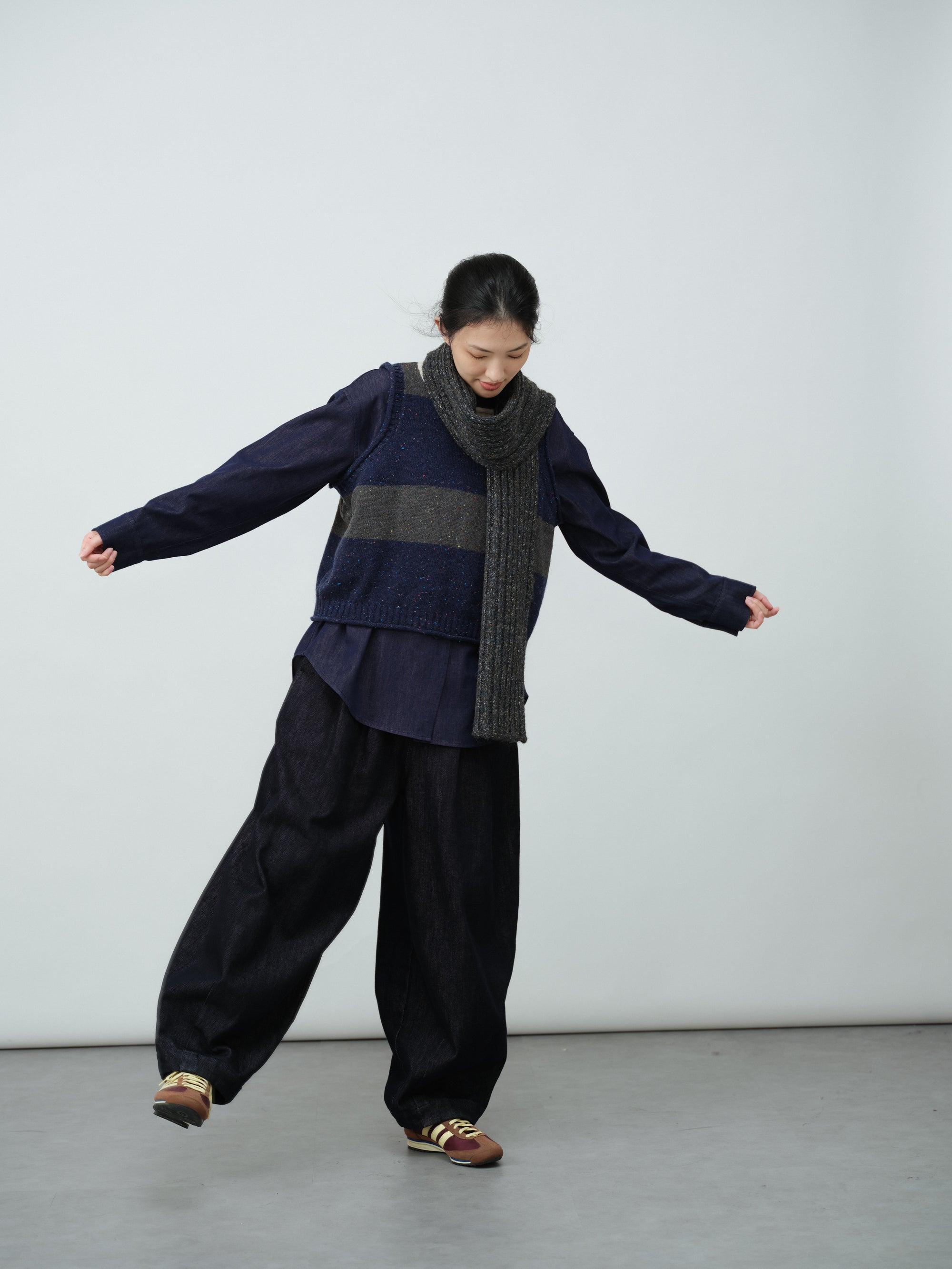 インディゴストライプベスト