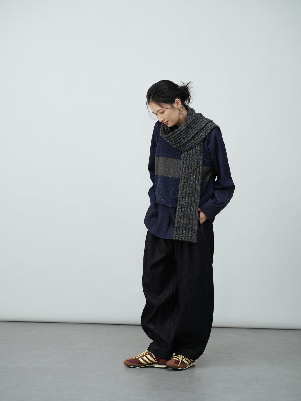 インディゴストライプベスト