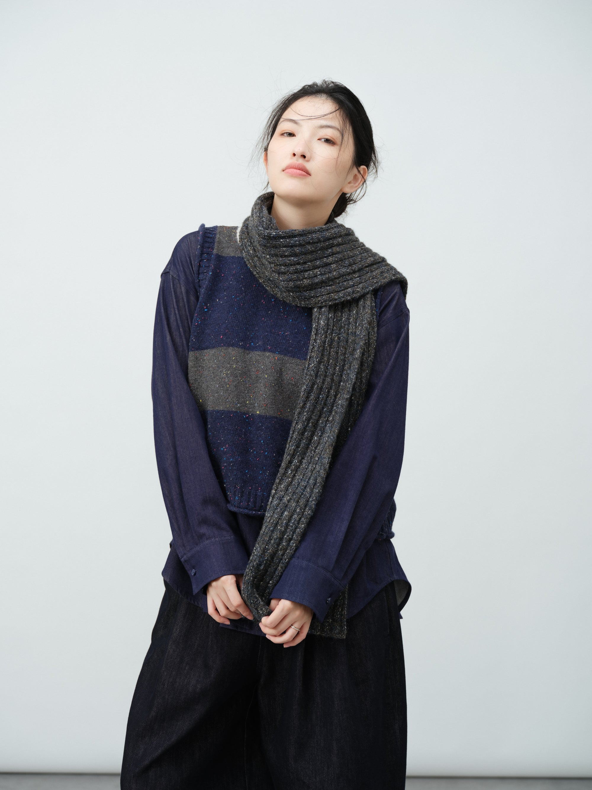 インディゴストライプベスト