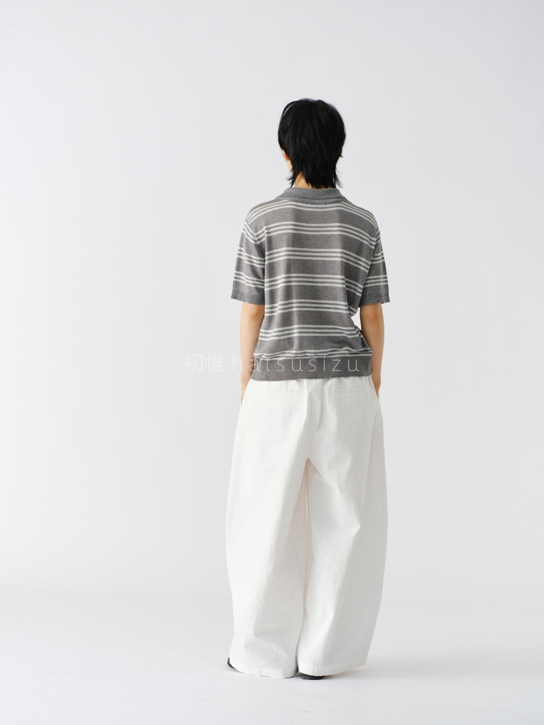 竹節コットンリネン カーブパンツ