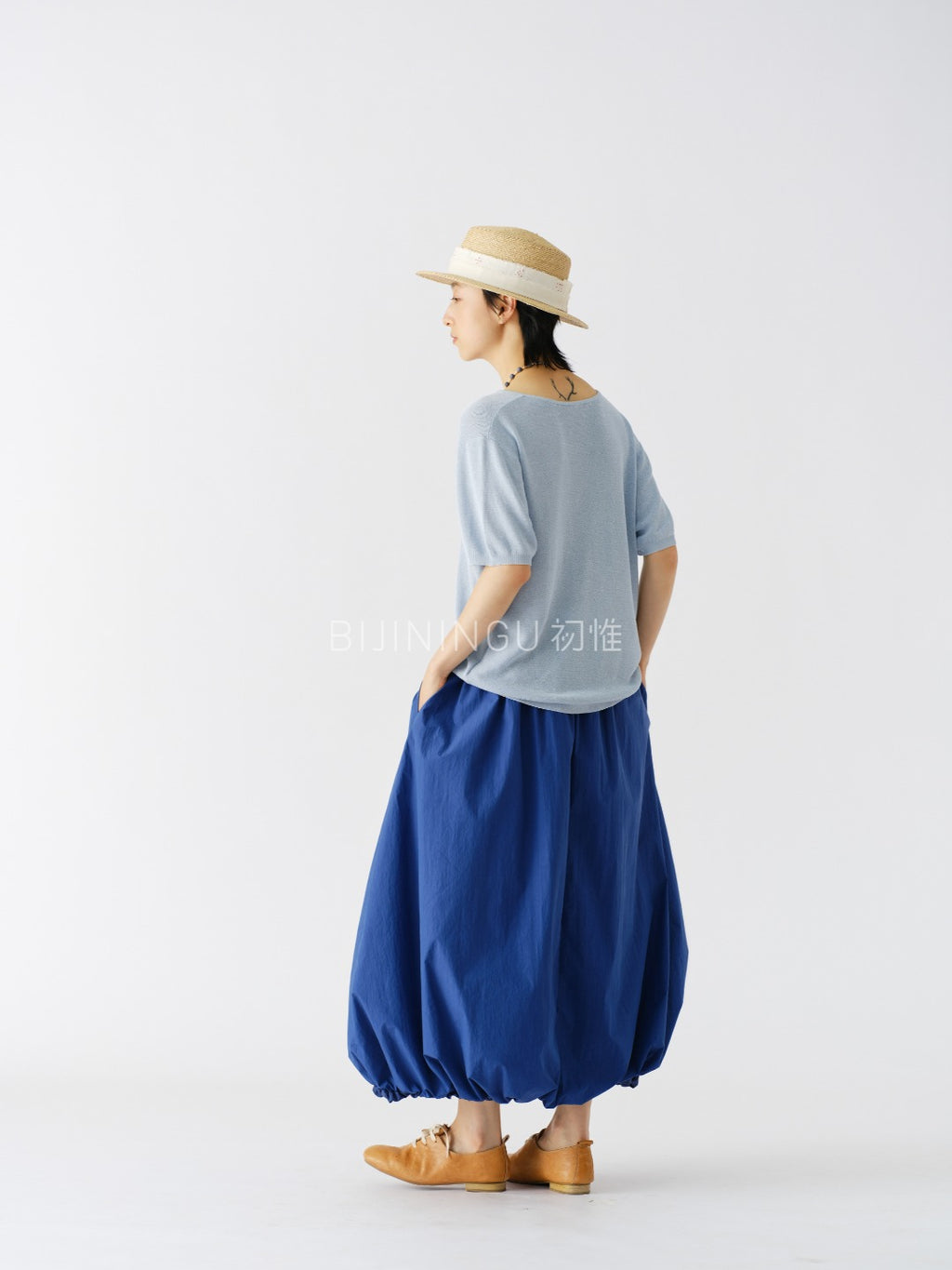和紙ヤーン 半袖ニット