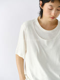 ヘンプコットン レイヤード風ニットTシャツ
