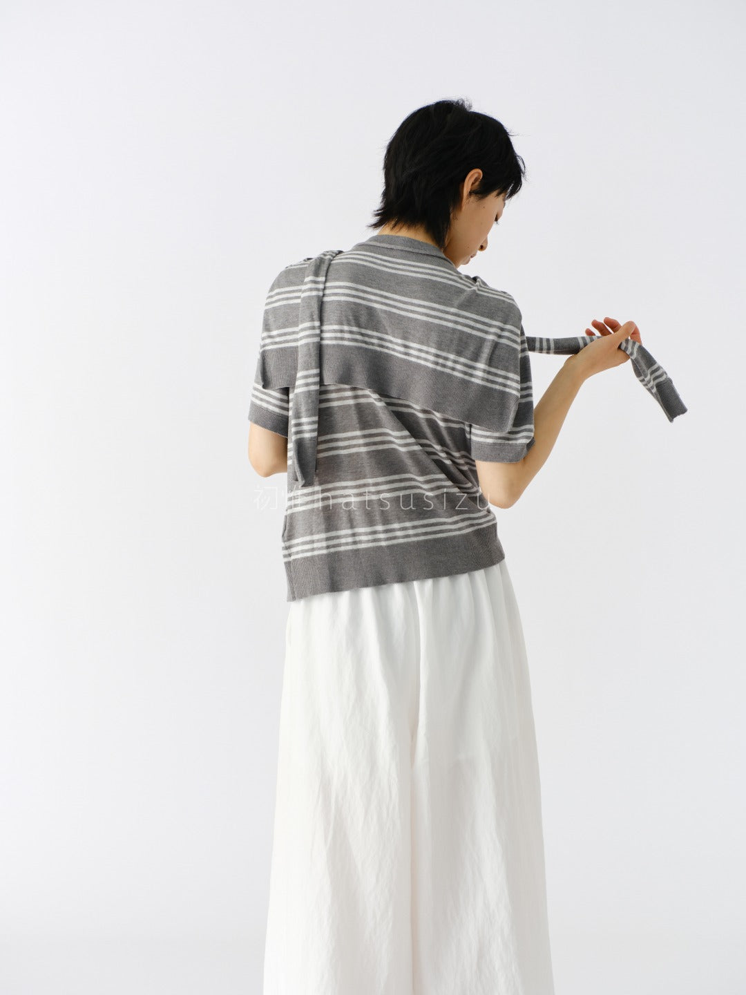 半袖ニットカーディガン