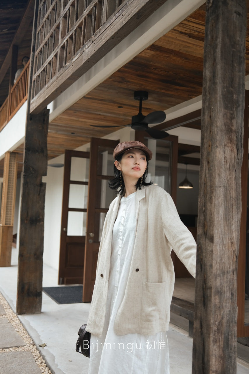 綿麻テーラードジャケット