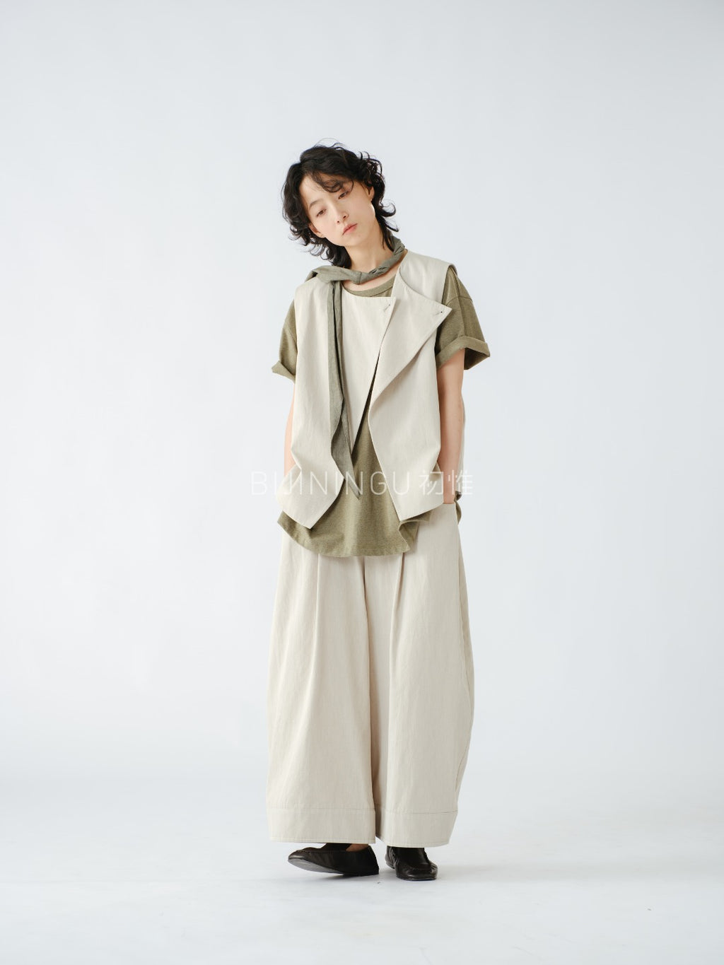 クロップド ワイドパンツ