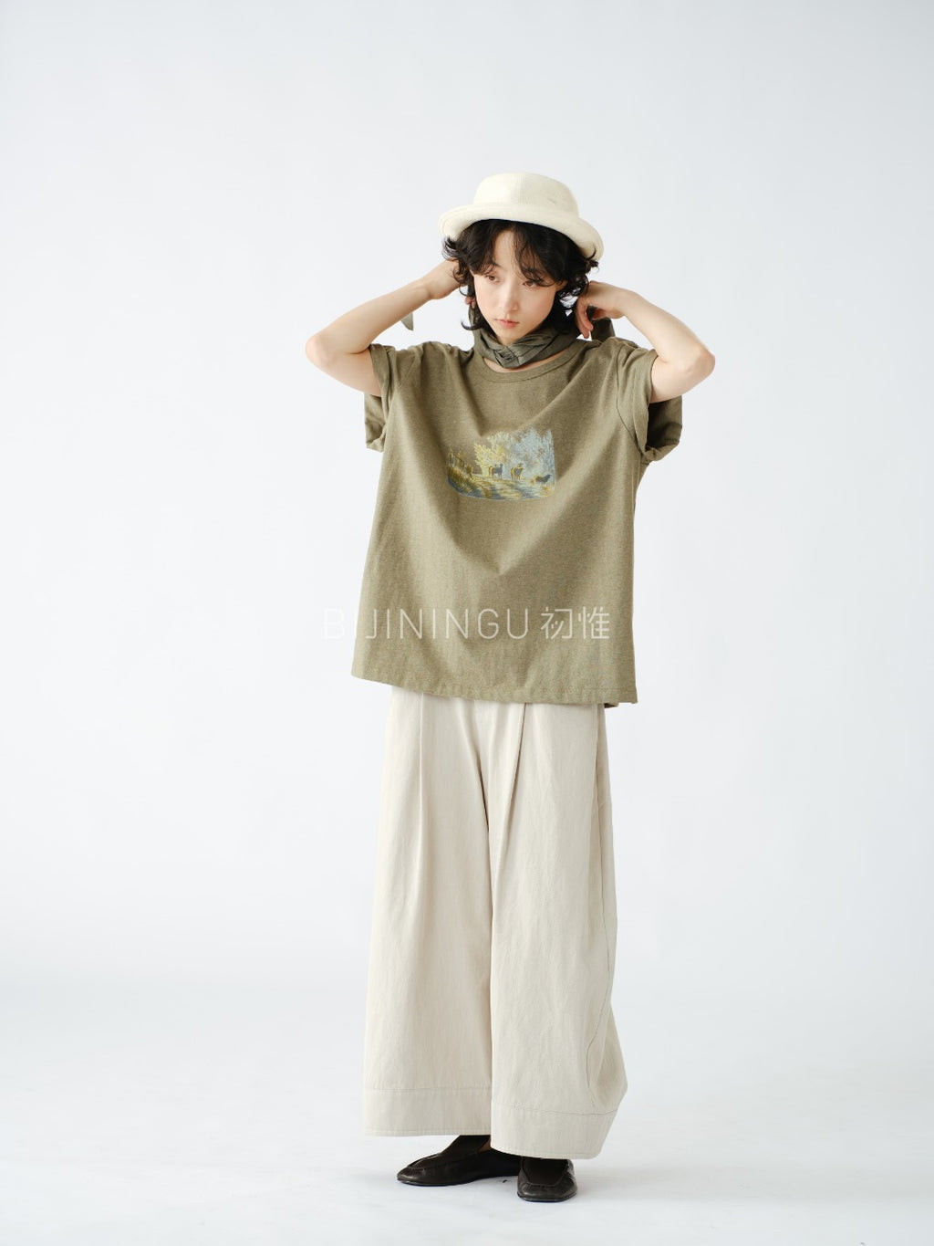 クロップド ワイドパンツ