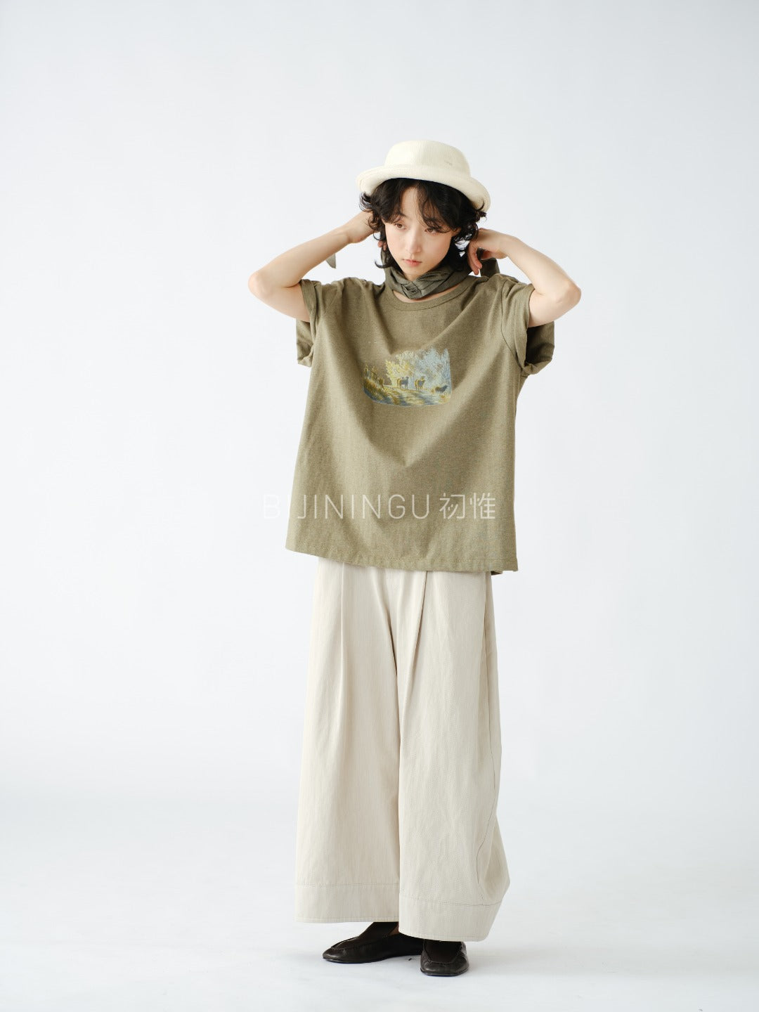 クロップド ワイドパンツ