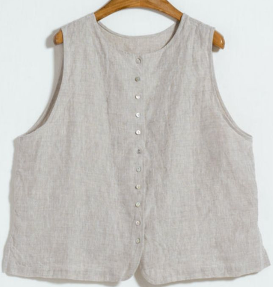 天然リネンベスト