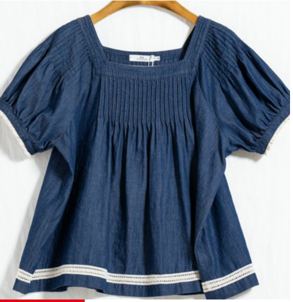 デニム半袖トップス