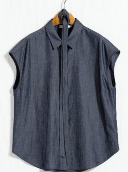 デニムノースリーブシャツ