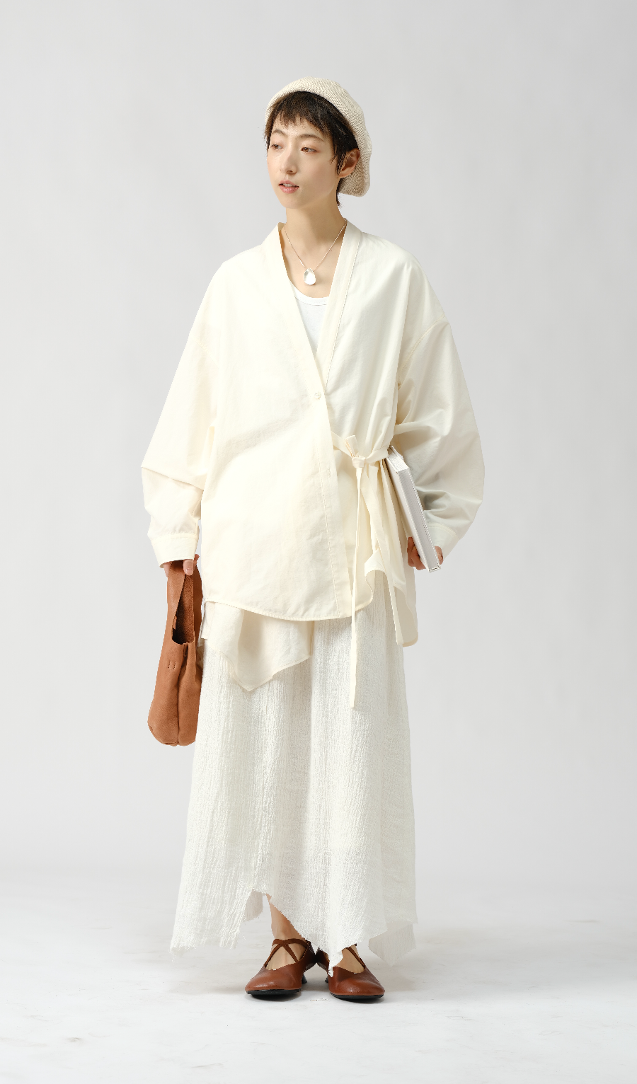 シワ加工アシンメトリースカート