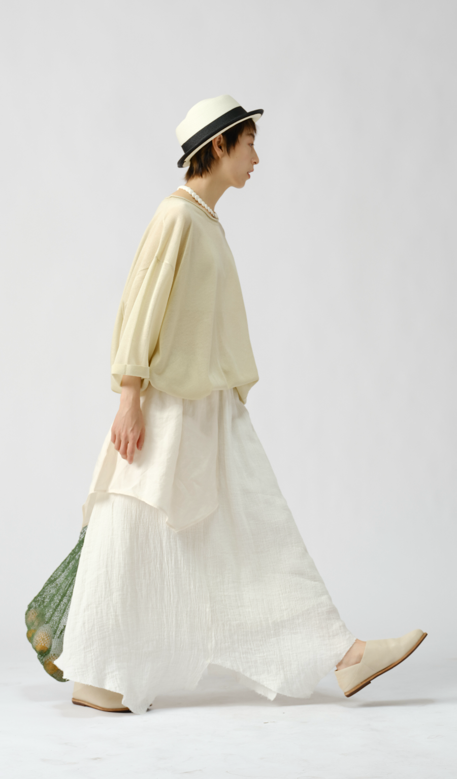 シワ加工アシンメトリースカート