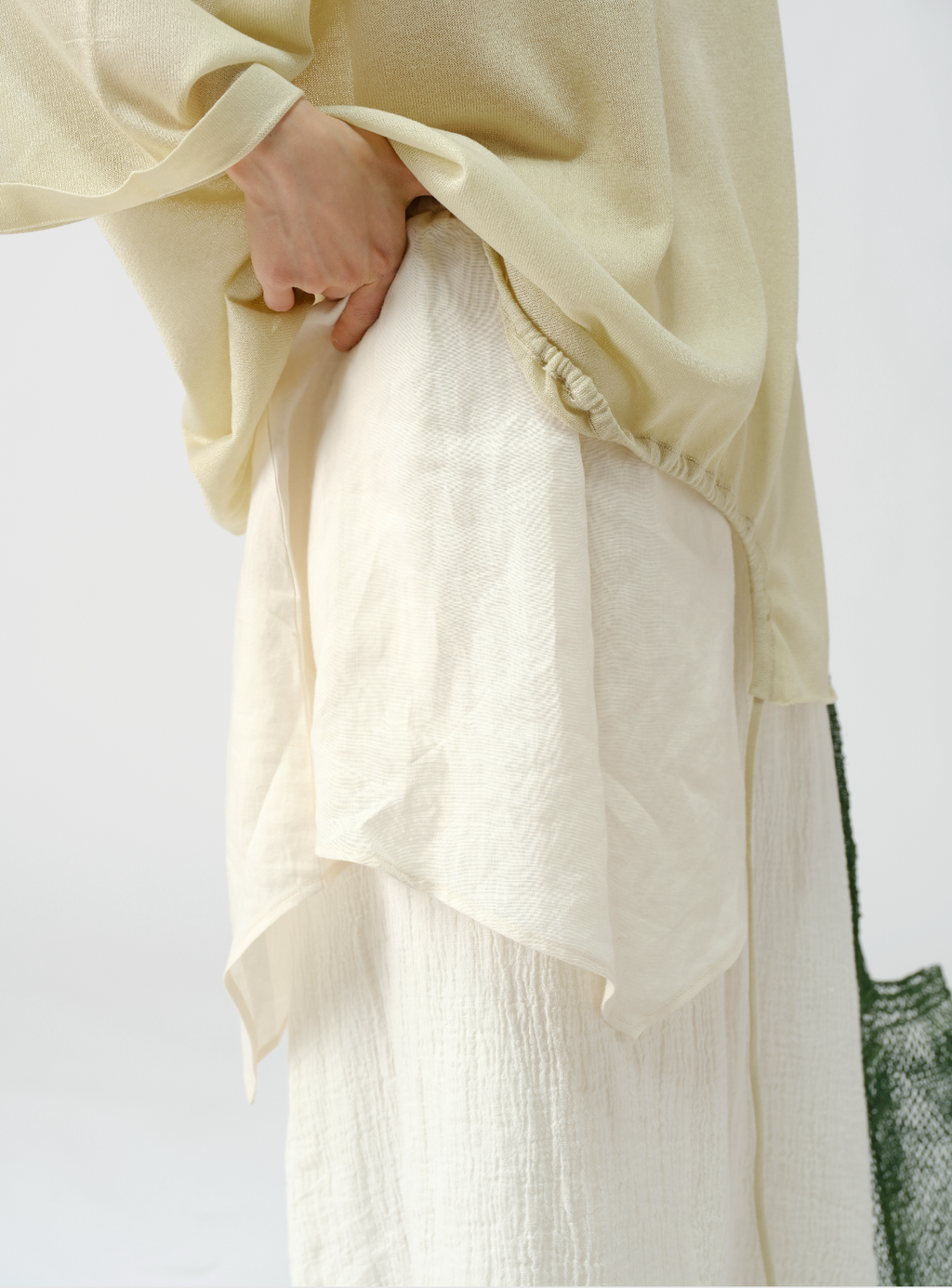 シワ加工アシンメトリースカート