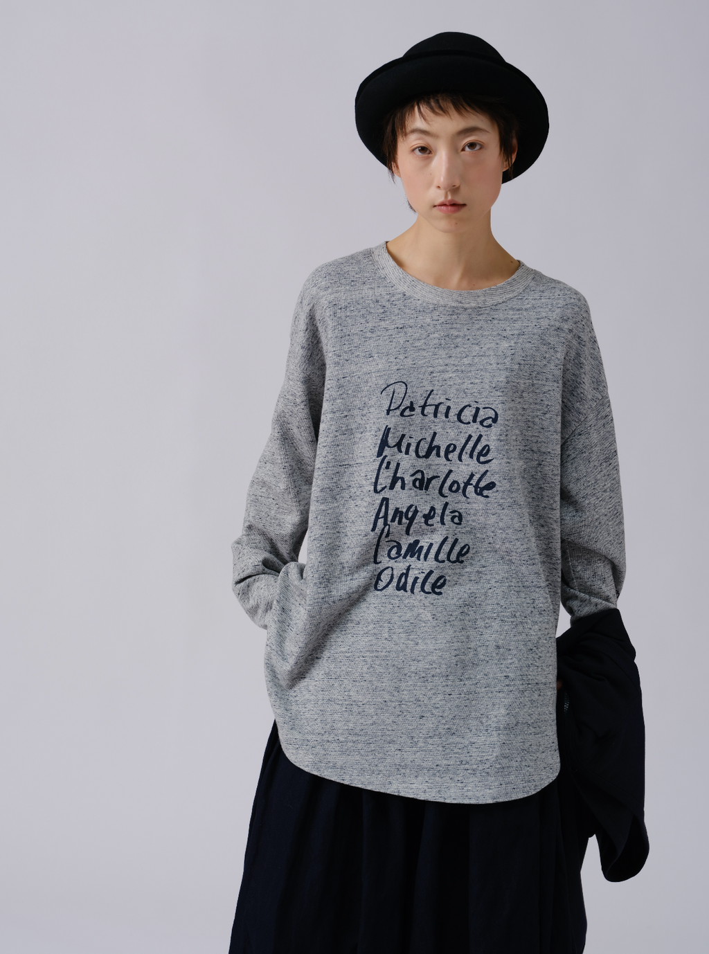 テクスチャープリント長袖Tシャツ