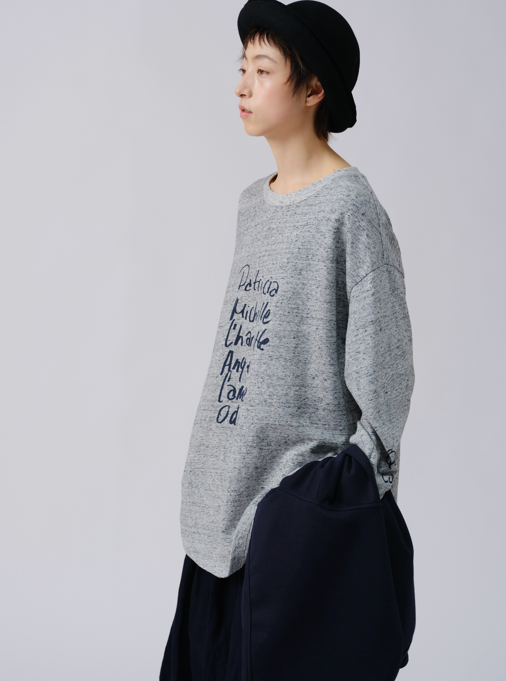 テクスチャープリント長袖Tシャツ