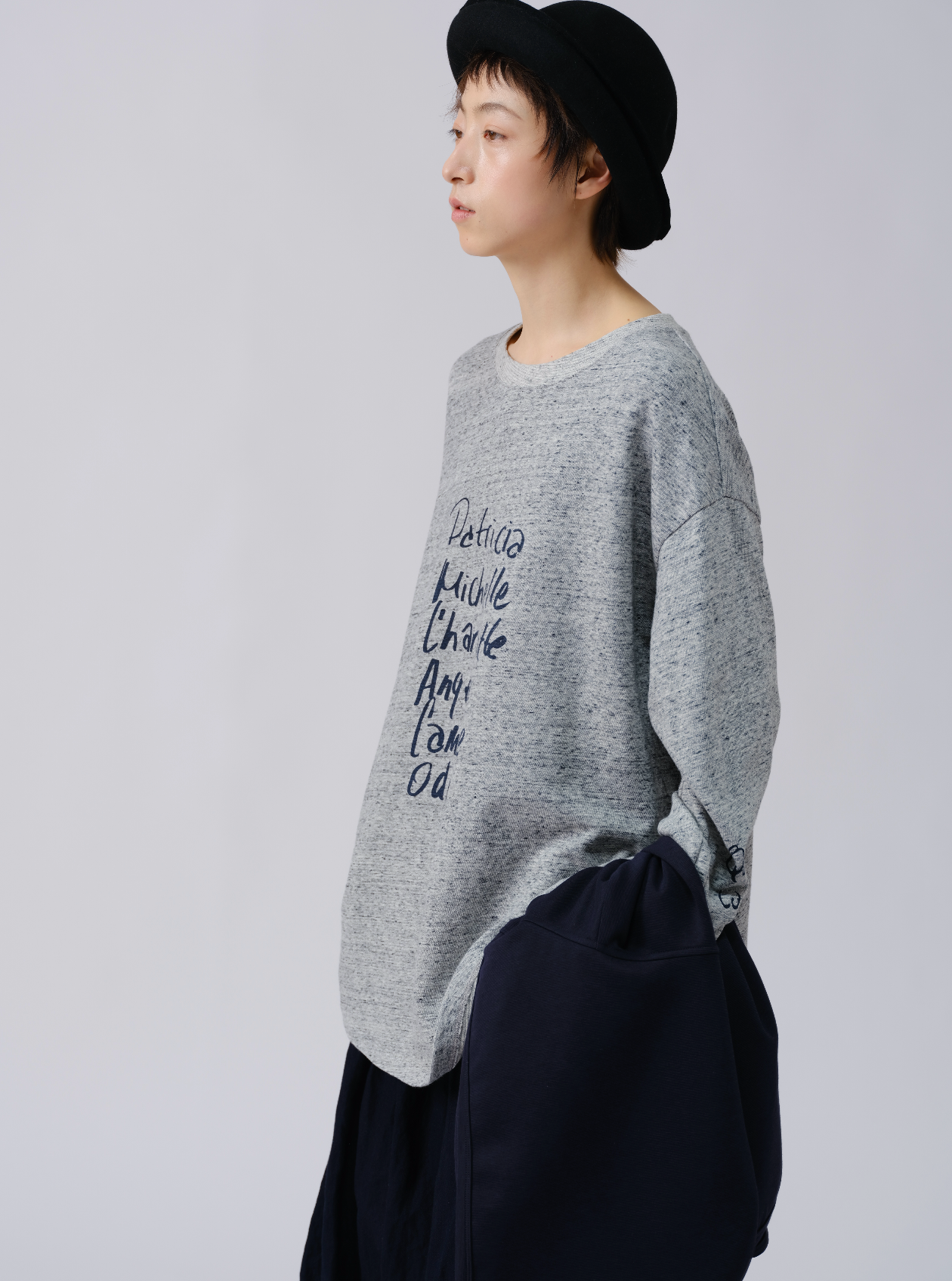 テクスチャープリント長袖Tシャツ