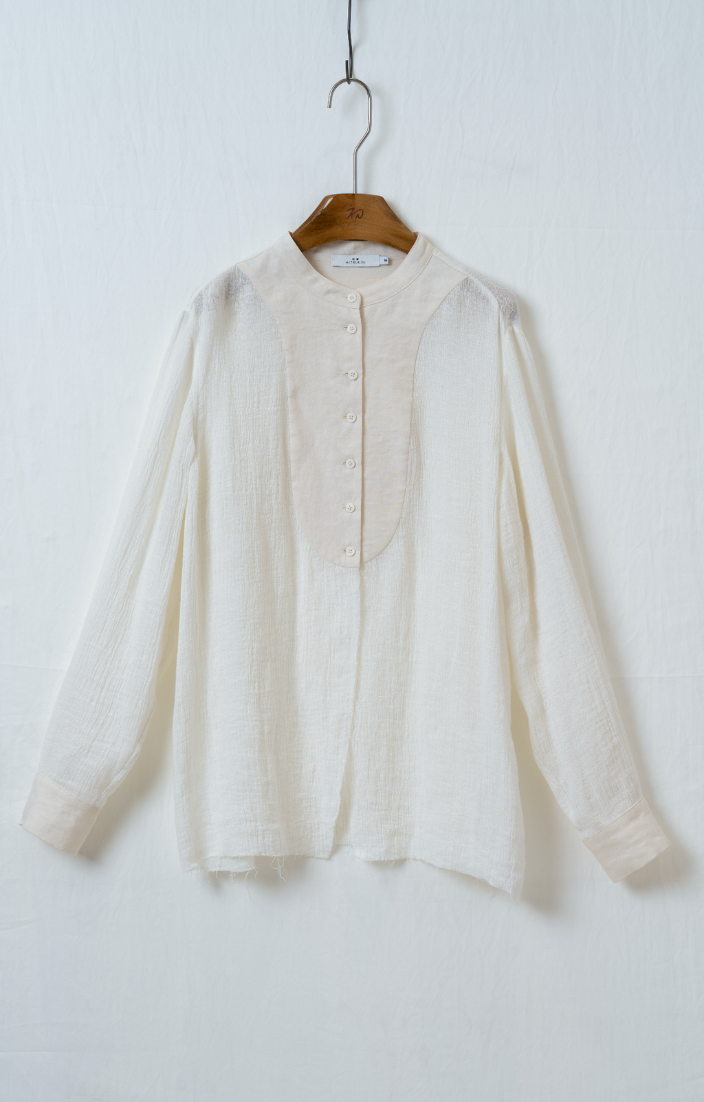 ナチュラルシワ加工切り替えシャツ