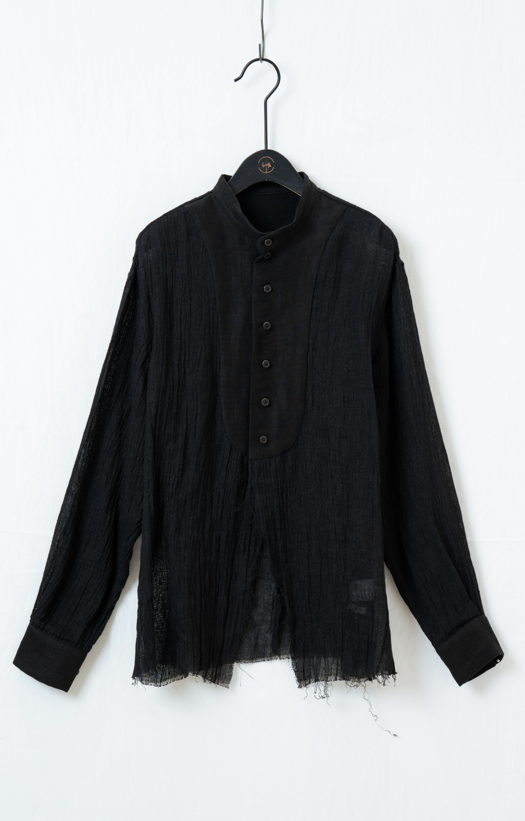 ナチュラルシワ加工切り替えシャツ