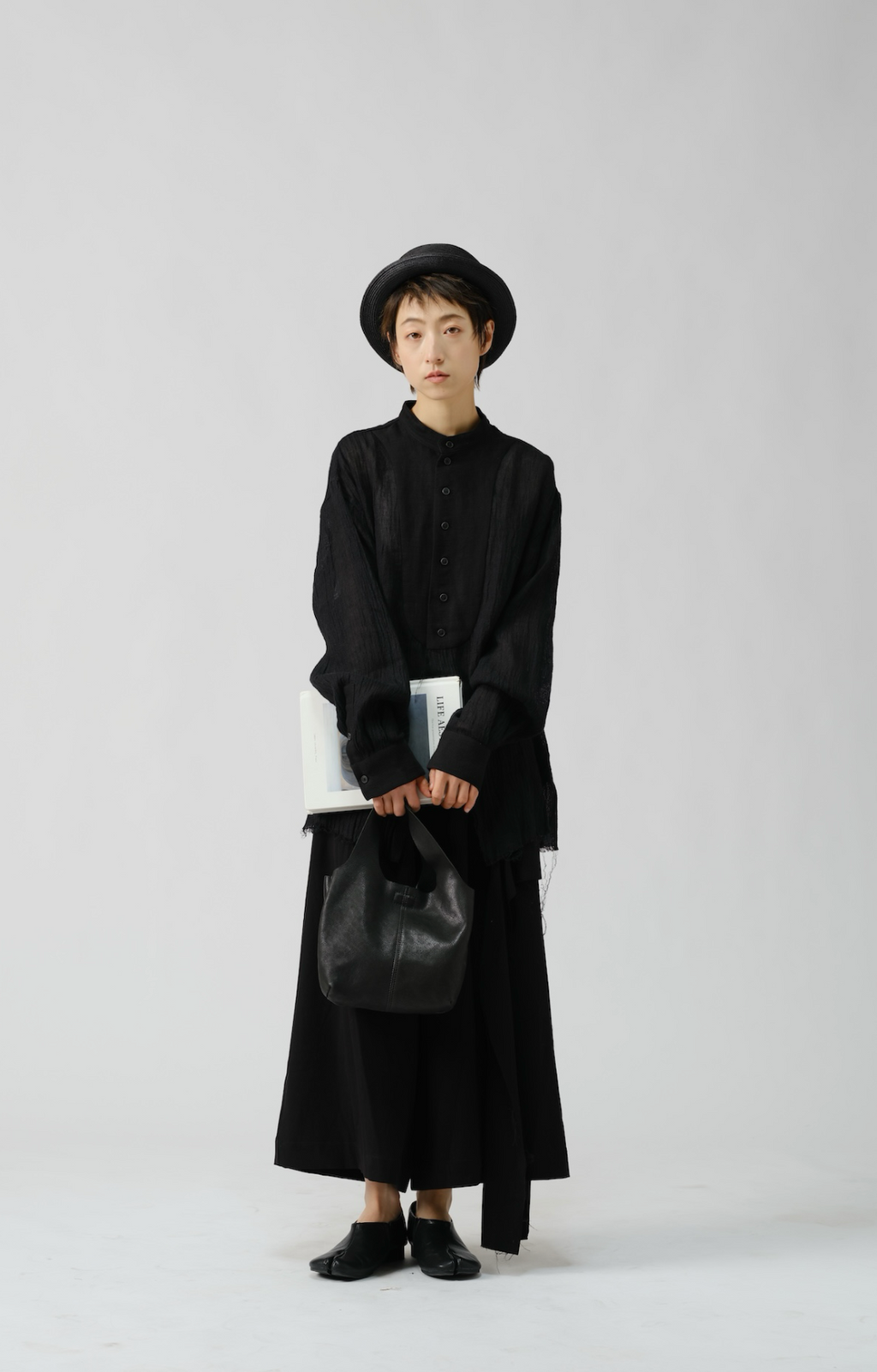 ナチュラルシワ加工切り替えシャツ