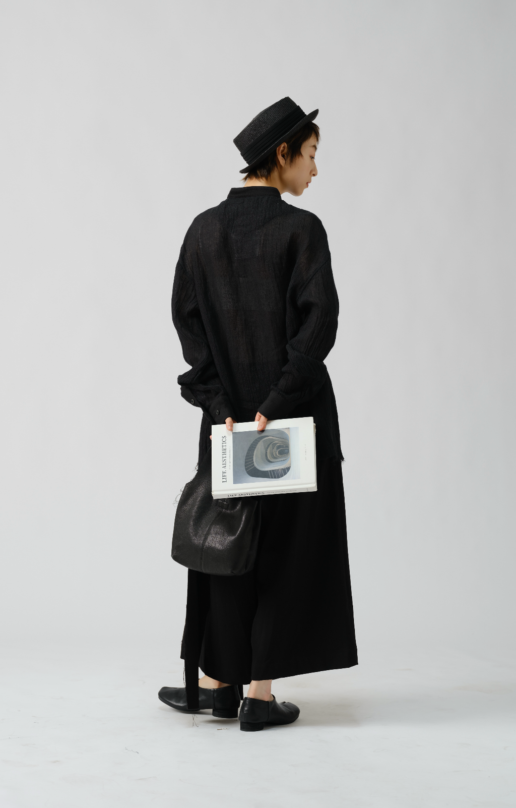 ナチュラルシワ加工切り替えシャツ