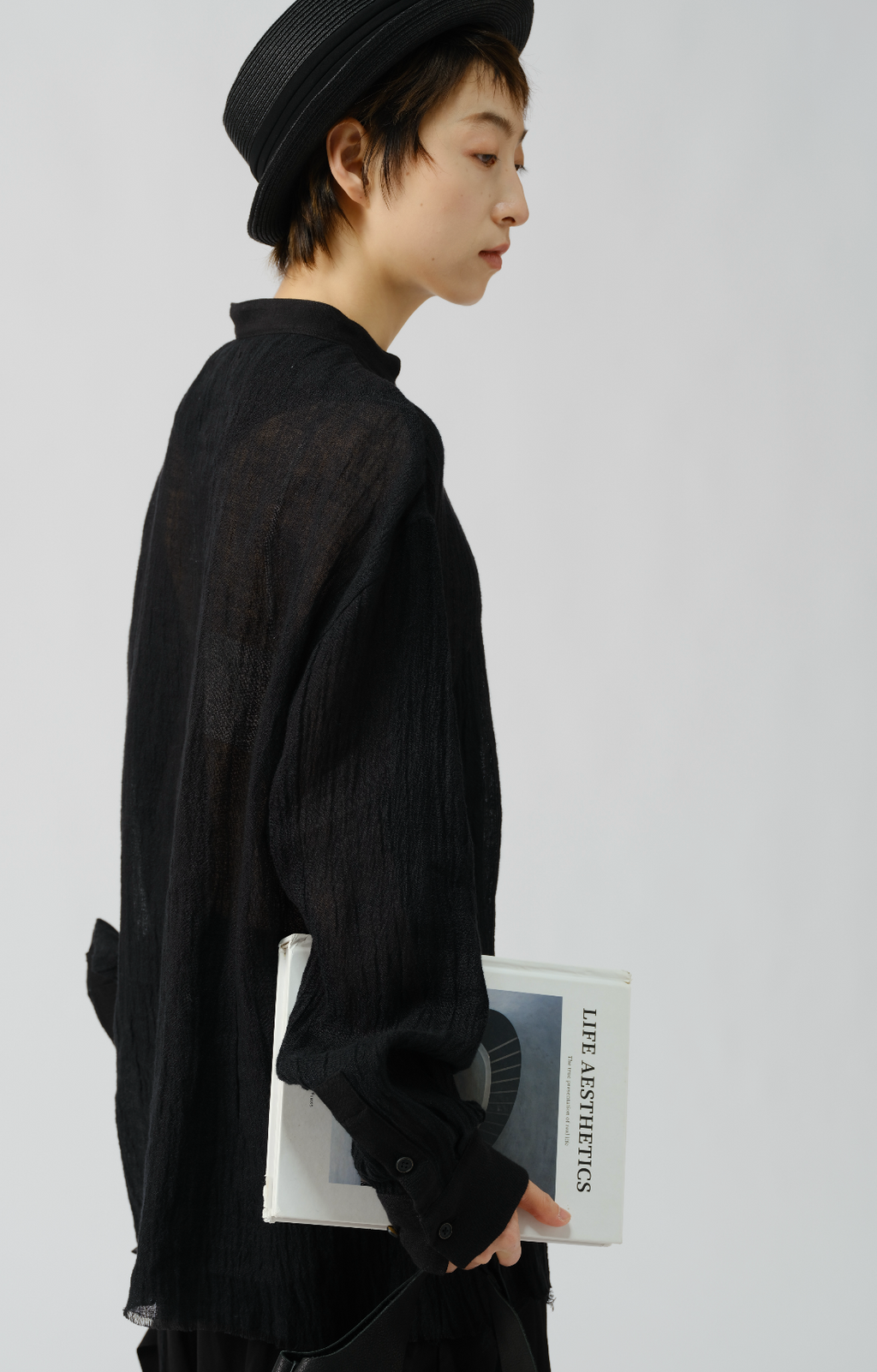 ナチュラルシワ加工切り替えシャツ