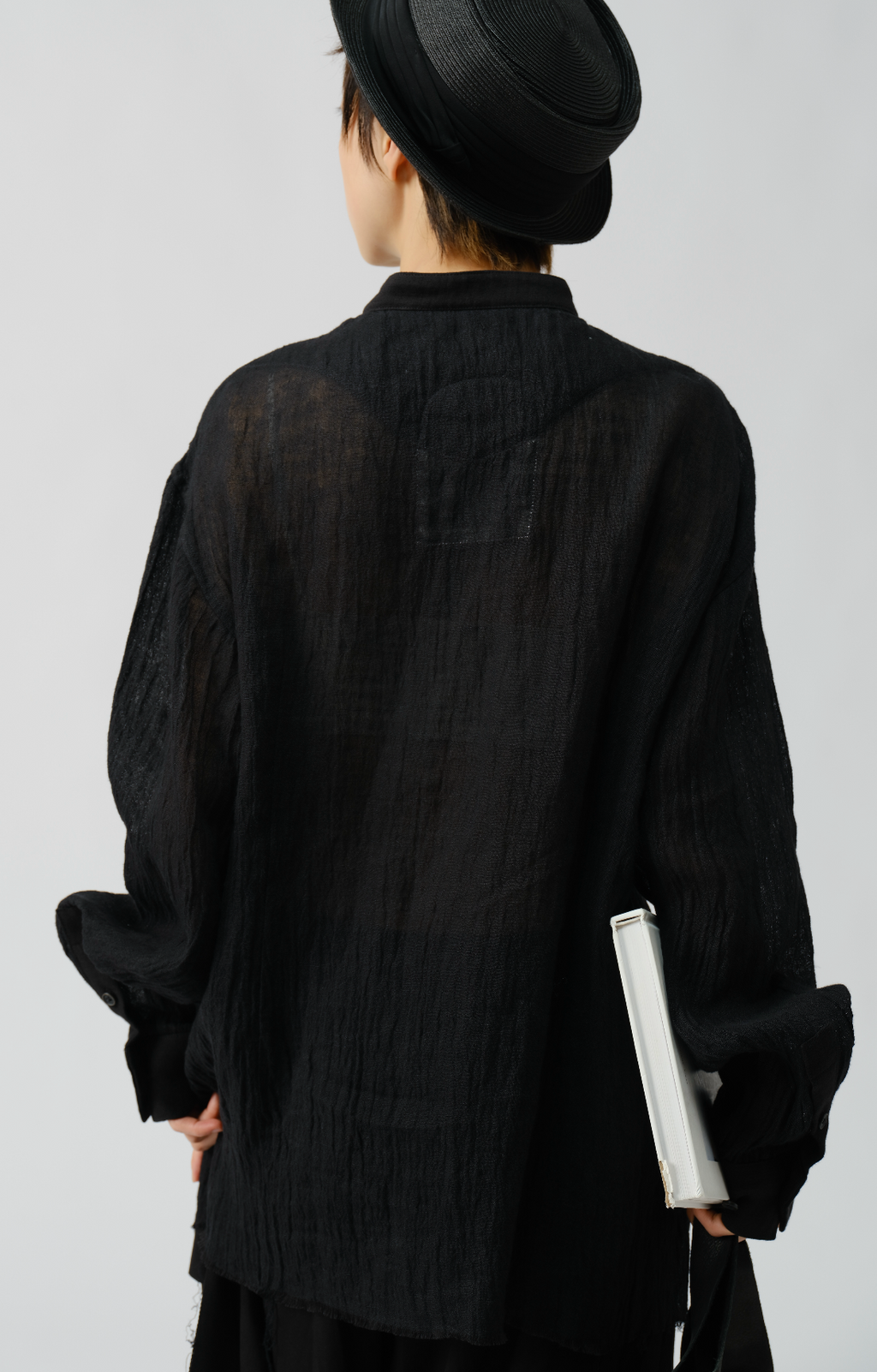 ナチュラルシワ加工切り替えシャツ