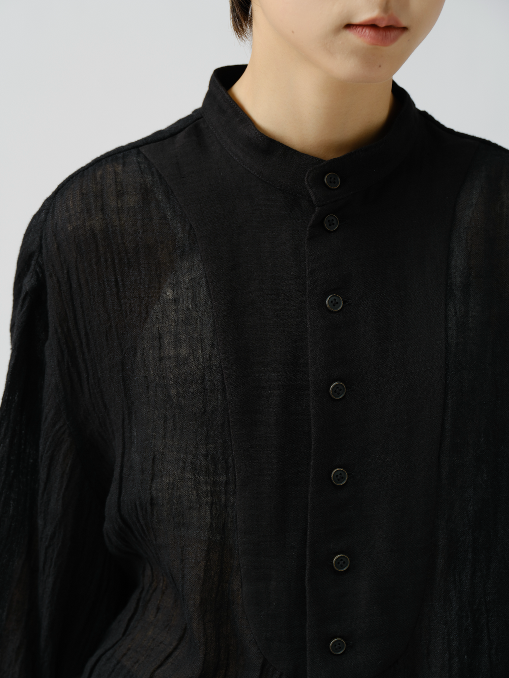 ナチュラルシワ加工切り替えシャツ
