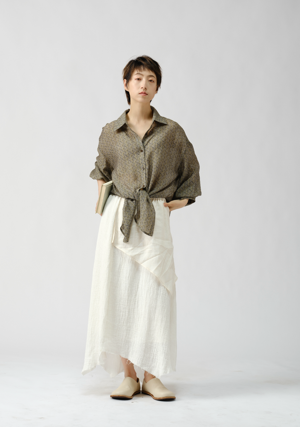 プリント長袖シャツ