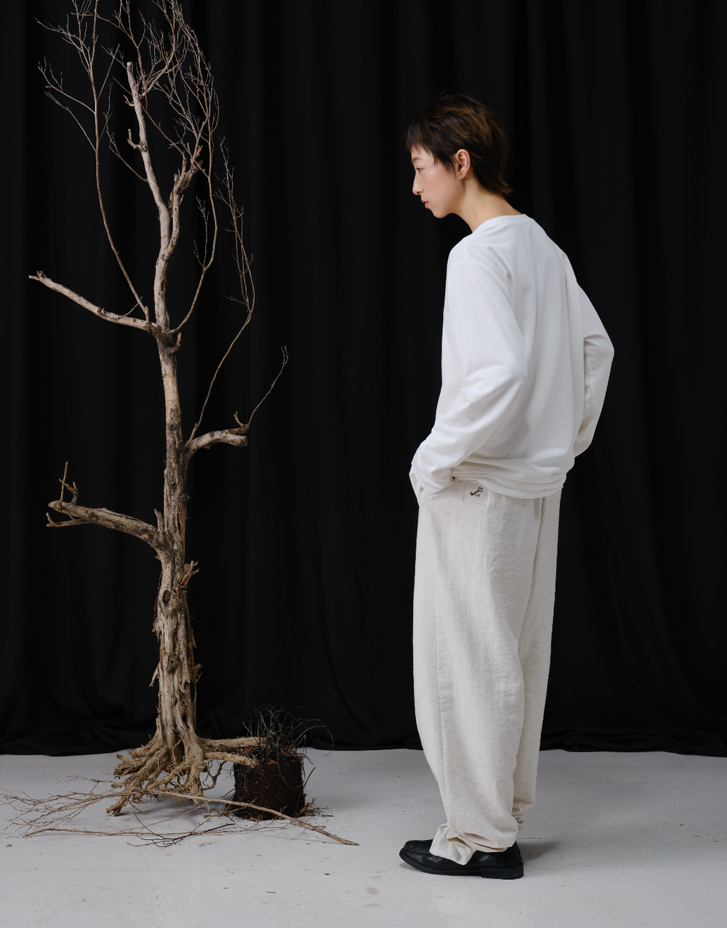 エコサイロンペーパー糸ロングTシャツ