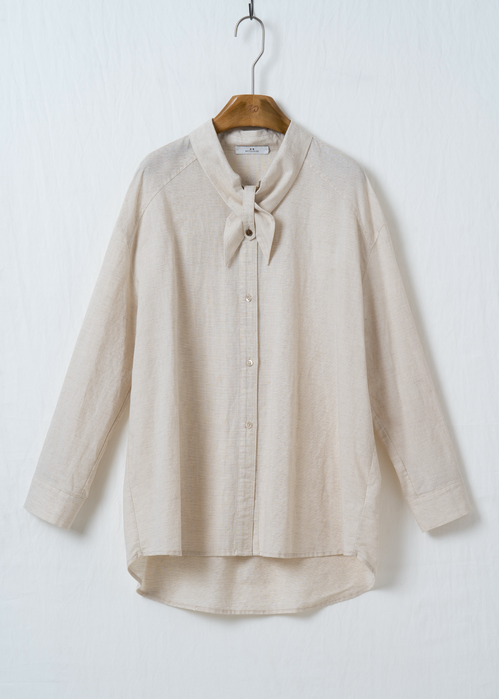 前衛アートカラーリネンシャツ