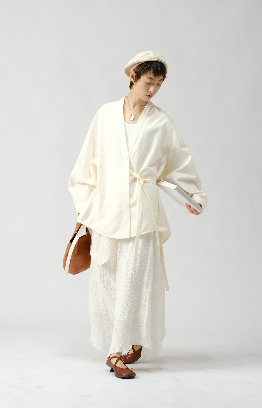 シワ加工アシンメトリースカート