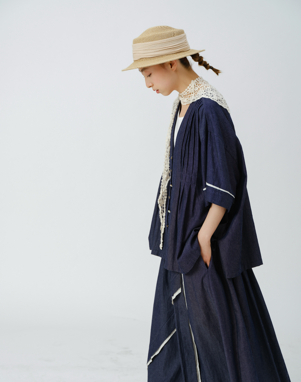 デニム半袖アウター