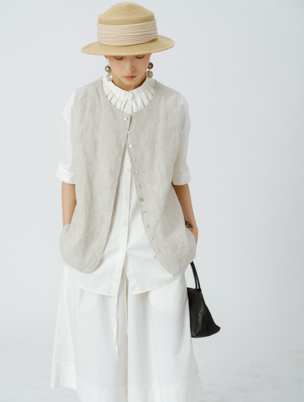 天然リネンベスト