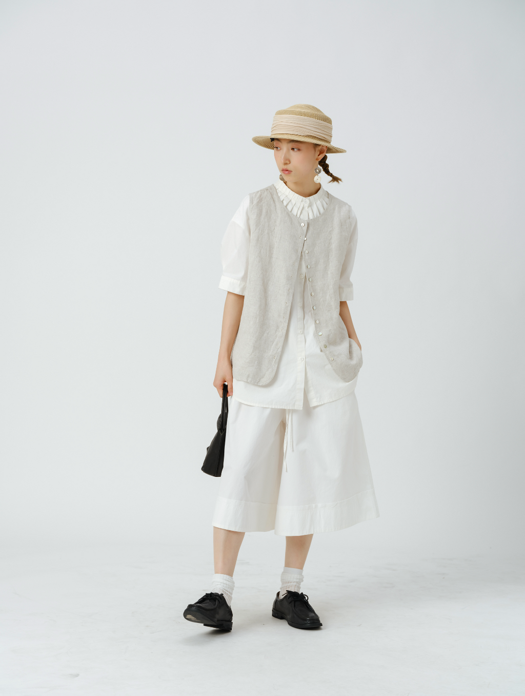 天然リネンベスト