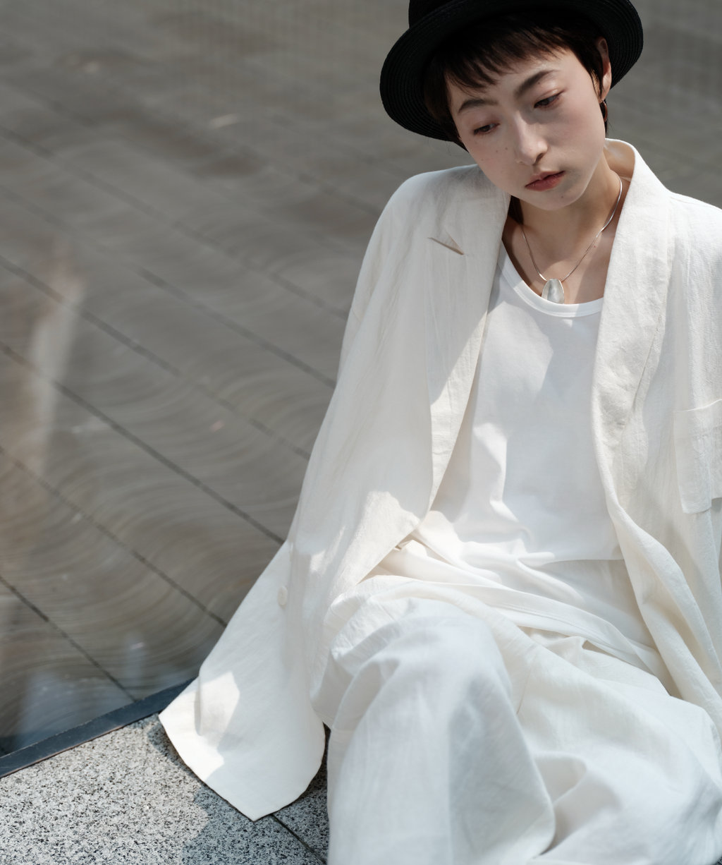 アシンメトリー紐付きジャケット