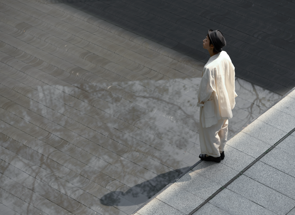 綿麻テーパードパンツ