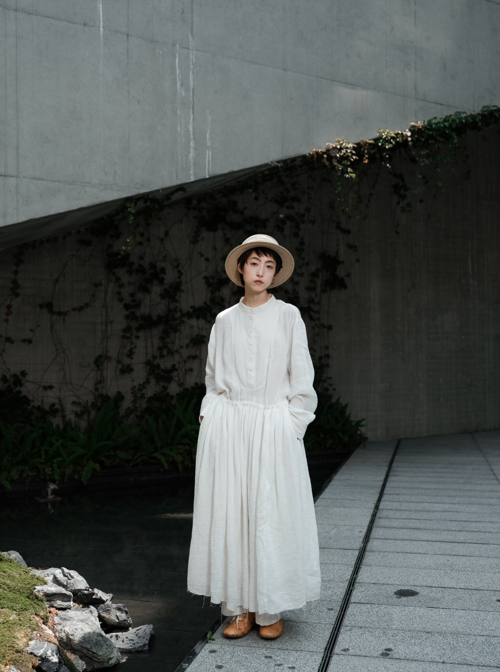 ナチュラルシワ加工ワンピース – 初 HATSUSIZU