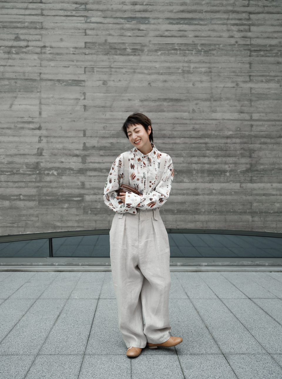 フルーツプリントアンティークシャツ