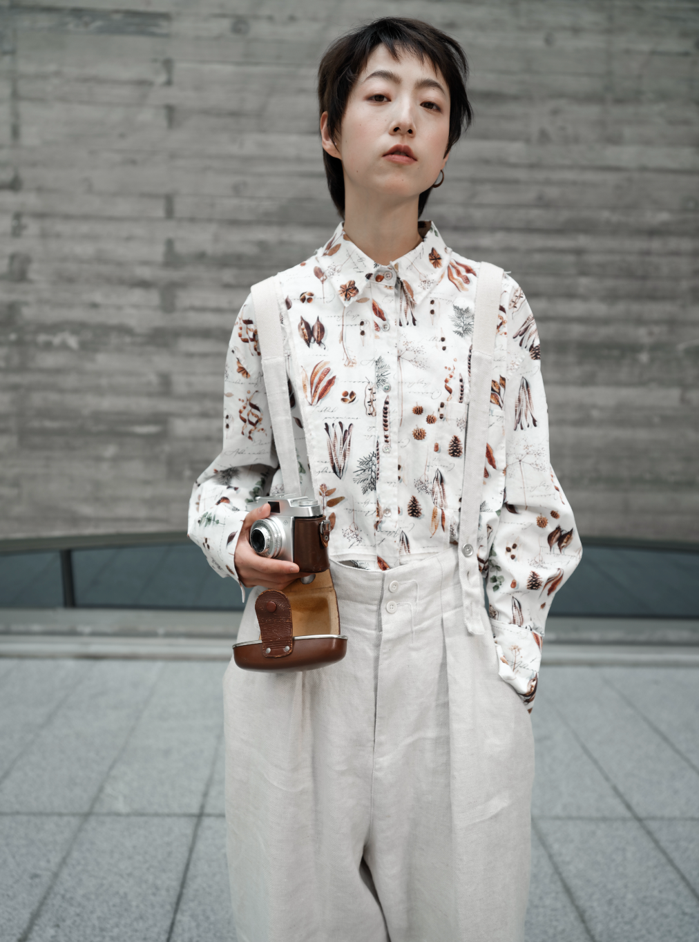 フルーツプリントアンティークシャツ