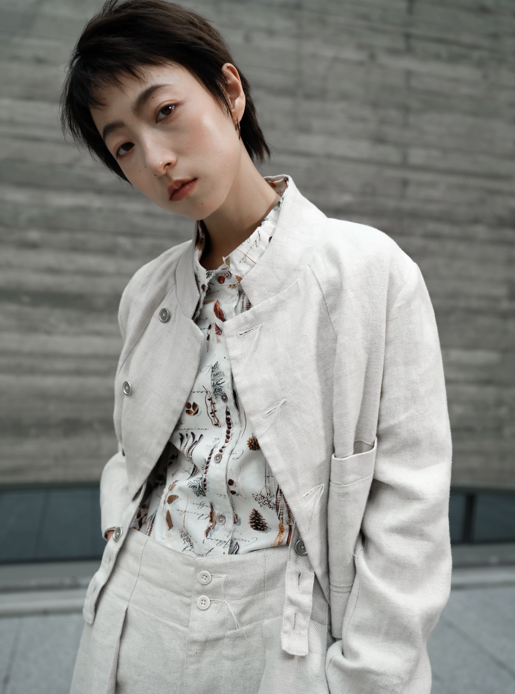 アーティスト風リネンジャケット