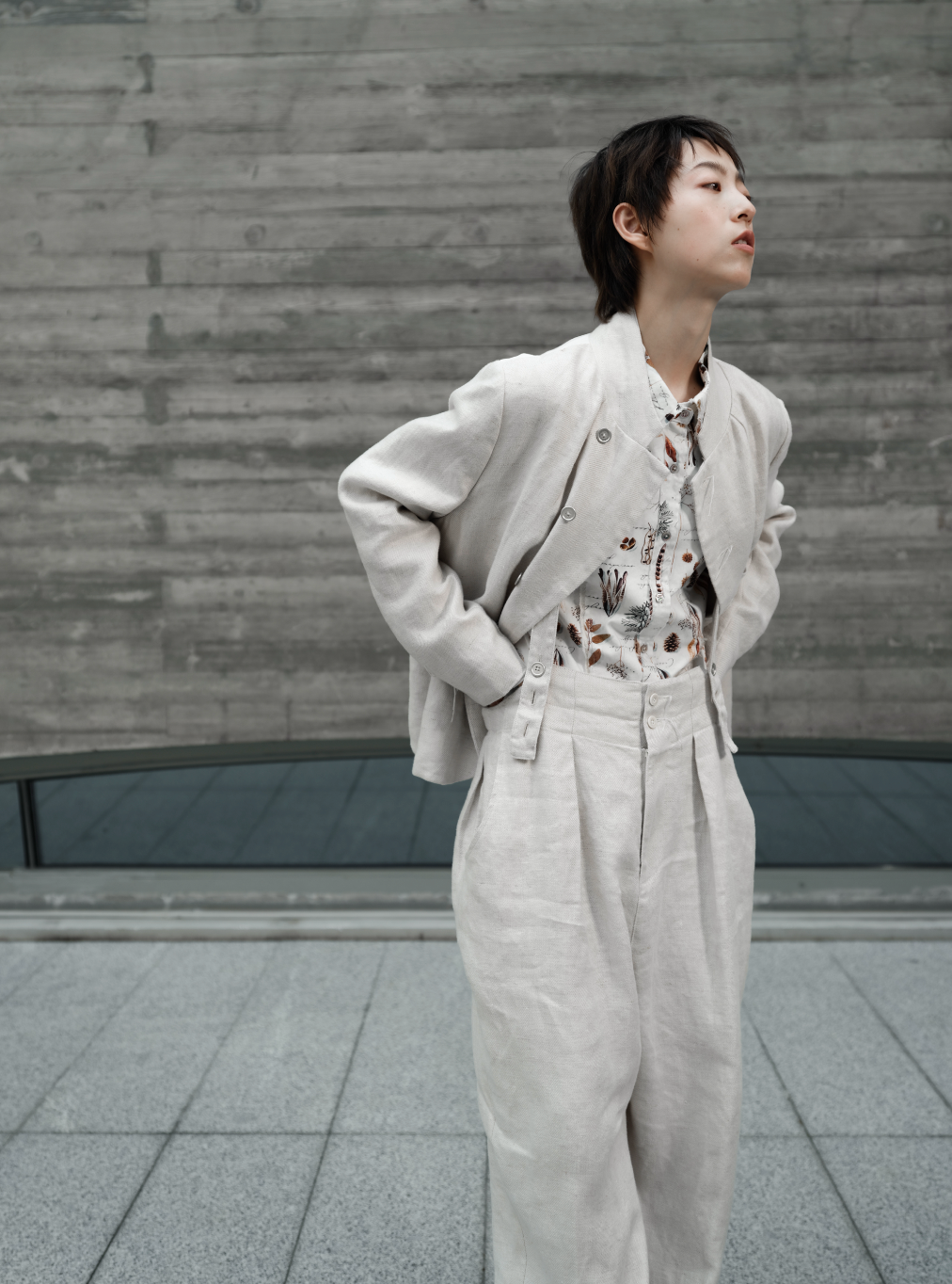 アーティスト風リネンジャケット